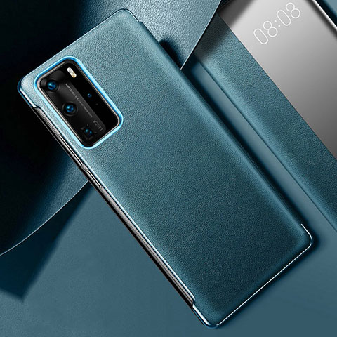 Handyhülle Hülle Luxus Leder Schutzhülle S02 für Huawei P40 Pro Cyan