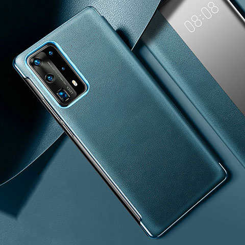 Handyhülle Hülle Luxus Leder Schutzhülle S02 für Huawei P40 Pro+ Plus Cyan