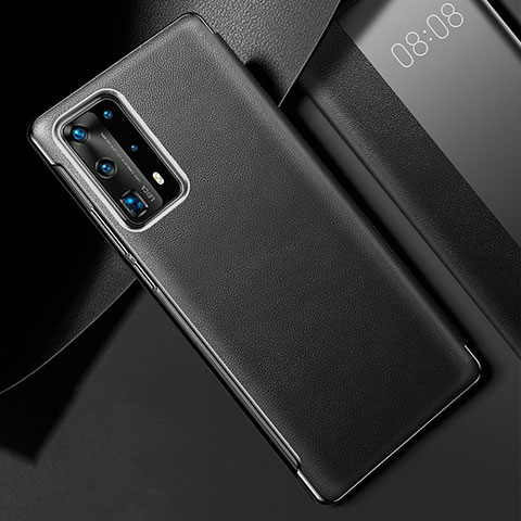 Handyhülle Hülle Luxus Leder Schutzhülle S02 für Huawei P40 Pro+ Plus Schwarz