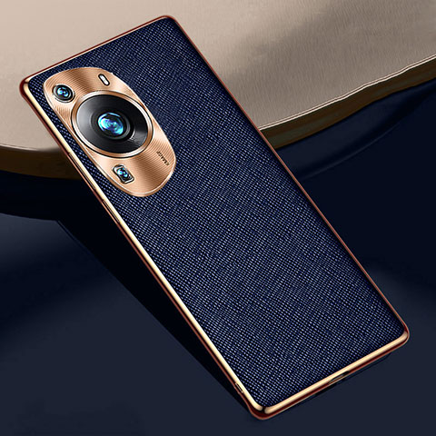 Handyhülle Hülle Luxus Leder Schutzhülle S02 für Huawei P60 Blau