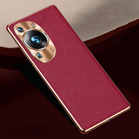 Handyhülle Hülle Luxus Leder Schutzhülle S02 für Huawei P60 Pro Rot