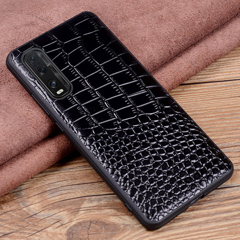 Handyhülle Hülle Luxus Leder Schutzhülle S02 für Oppo Find X2 Schwarz