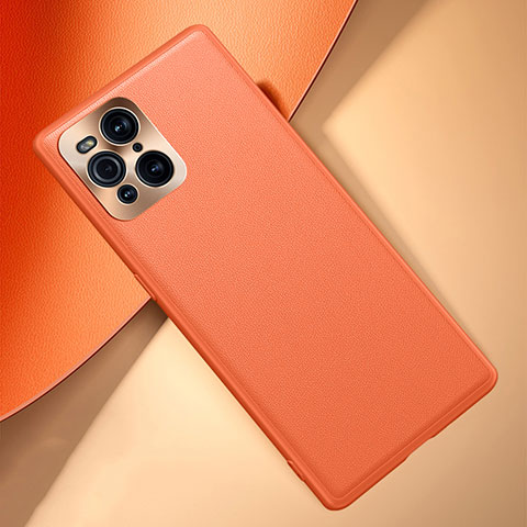 Handyhülle Hülle Luxus Leder Schutzhülle S02 für Oppo Find X3 5G Orange