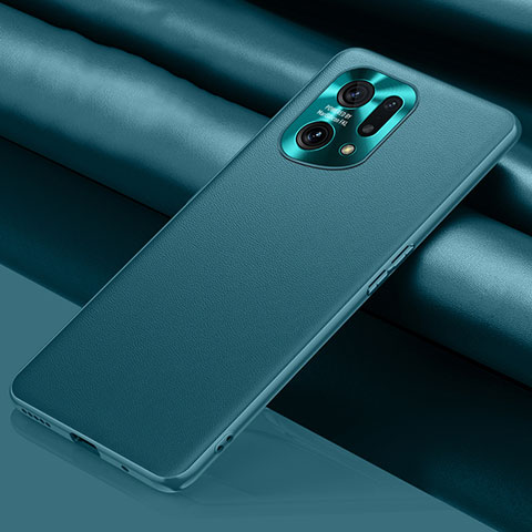 Handyhülle Hülle Luxus Leder Schutzhülle S02 für Oppo Find X5 5G Cyan