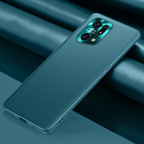 Handyhülle Hülle Luxus Leder Schutzhülle S02 für Oppo Find X5 Pro 5G Cyan