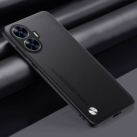 Handyhülle Hülle Luxus Leder Schutzhülle S02 für Realme Narzo N55 Schwarz