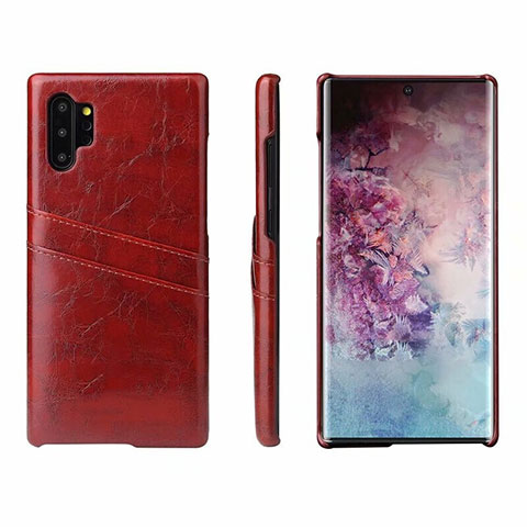 Handyhülle Hülle Luxus Leder Schutzhülle S02 für Samsung Galaxy Note 10 Plus 5G Fuchsie