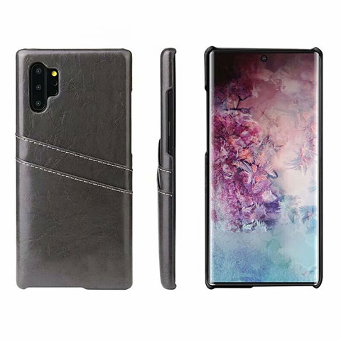 Handyhülle Hülle Luxus Leder Schutzhülle S02 für Samsung Galaxy Note 10 Plus Schwarz