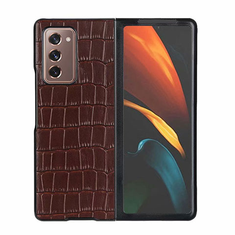 Handyhülle Hülle Luxus Leder Schutzhülle S02 für Samsung Galaxy Z Fold2 5G Braun