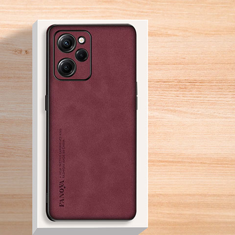 Handyhülle Hülle Luxus Leder Schutzhülle S02 für Xiaomi Redmi Note 12 Pro Speed 5G Rot