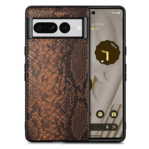 Handyhülle Hülle Luxus Leder Schutzhülle S02D für Google Pixel 7 Pro 5G Braun