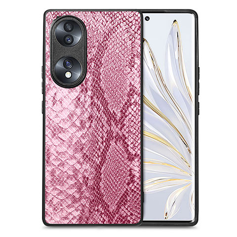 Handyhülle Hülle Luxus Leder Schutzhülle S02D für Huawei Honor 70 5G Pink