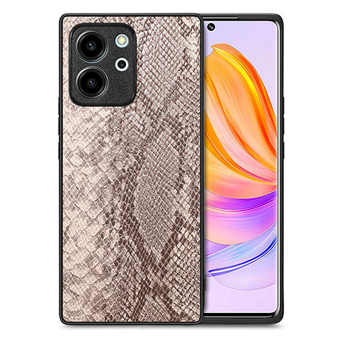 Handyhülle Hülle Luxus Leder Schutzhülle S02D für Huawei Honor 80 SE 5G Hellbraun