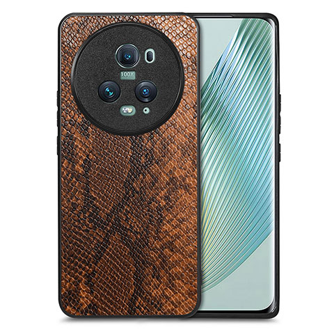 Handyhülle Hülle Luxus Leder Schutzhülle S02D für Huawei Honor Magic5 Pro 5G Braun