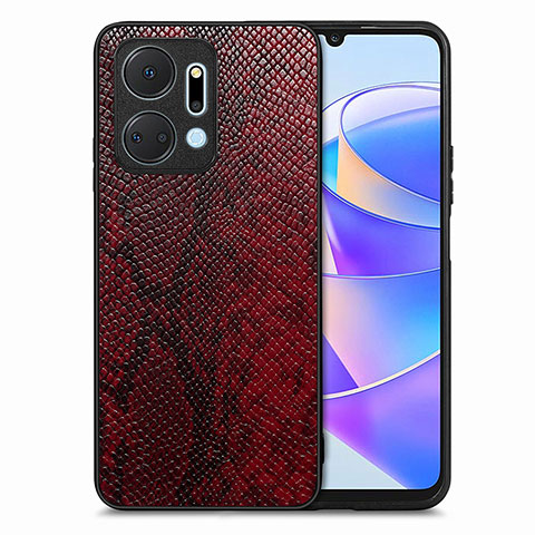 Handyhülle Hülle Luxus Leder Schutzhülle S02D für Huawei Honor X7a Rot