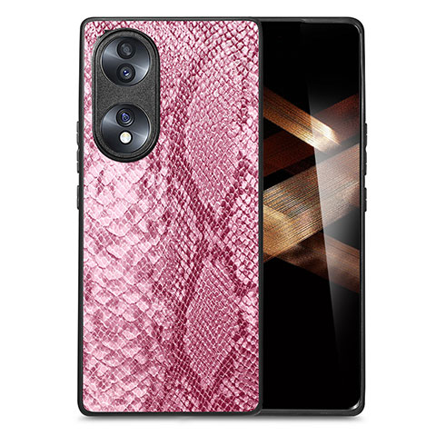 Handyhülle Hülle Luxus Leder Schutzhülle S02D für Huawei Honor X7b Rosa