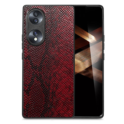 Handyhülle Hülle Luxus Leder Schutzhülle S02D für Huawei Honor X7b Rot