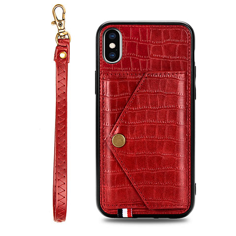 Handyhülle Hülle Luxus Leder Schutzhülle S02D für Samsung Galaxy A11 Rot