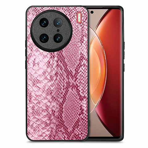 Handyhülle Hülle Luxus Leder Schutzhülle S02D für Vivo X90 Pro 5G Rosa