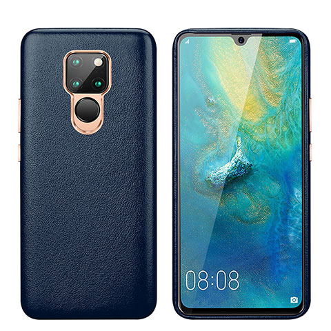 Handyhülle Hülle Luxus Leder Schutzhülle S03 für Huawei Mate 20 Blau