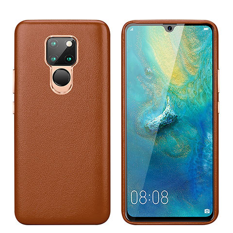 Handyhülle Hülle Luxus Leder Schutzhülle S03 für Huawei Mate 20 Braun