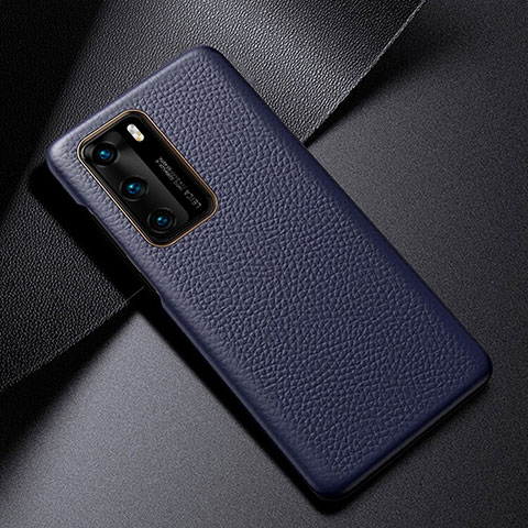 Handyhülle Hülle Luxus Leder Schutzhülle S03 für Huawei P40 Blau