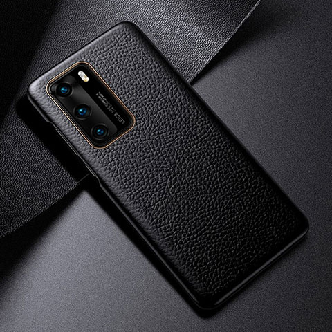 Handyhülle Hülle Luxus Leder Schutzhülle S03 für Huawei P40 Schwarz