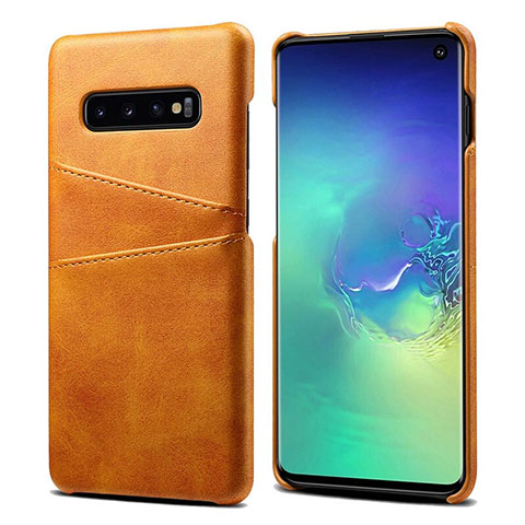 Handyhülle Hülle Luxus Leder Schutzhülle S03 für Samsung Galaxy S10 5G Orange