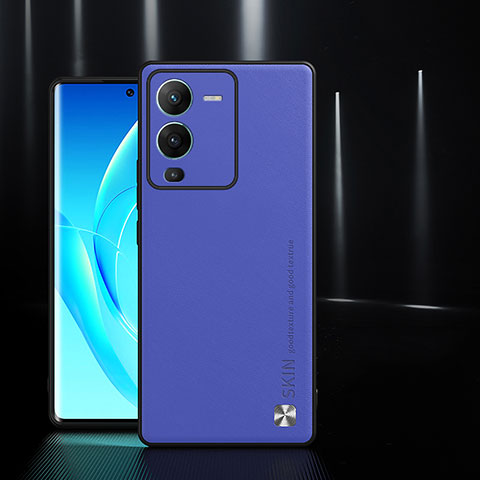 Handyhülle Hülle Luxus Leder Schutzhülle S03 für Vivo V25 Pro 5G Blau