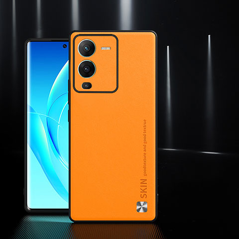 Handyhülle Hülle Luxus Leder Schutzhülle S03 für Vivo V25 Pro 5G Orange