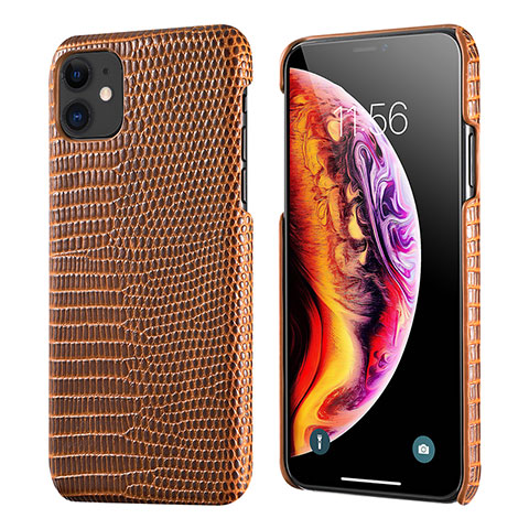 Handyhülle Hülle Luxus Leder Schutzhülle S04 für Apple iPhone 11 Braun