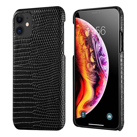 Handyhülle Hülle Luxus Leder Schutzhülle S04 für Apple iPhone 11 Schwarz