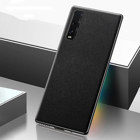 Handyhülle Hülle Luxus Leder Schutzhülle S04 für Oppo Find X2 Schwarz