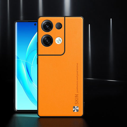 Handyhülle Hülle Luxus Leder Schutzhülle S04 für Oppo Reno8 Pro+ Plus 5G Orange