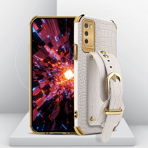 Handyhülle Hülle Luxus Leder Schutzhülle S04 für Samsung Galaxy A03s Weiß