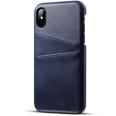 Handyhülle Hülle Luxus Leder Schutzhülle S06 für Apple iPhone Xs Blau