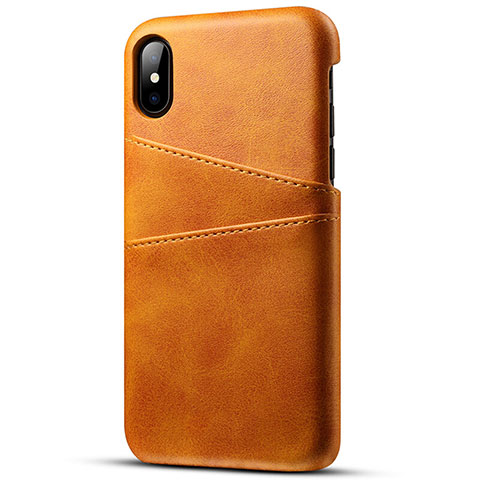 Handyhülle Hülle Luxus Leder Schutzhülle S06 für Apple iPhone Xs Orange