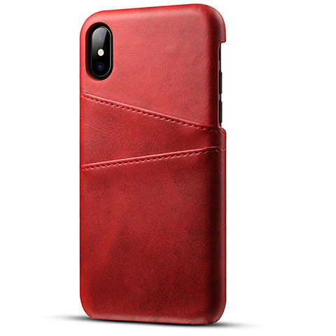 Handyhülle Hülle Luxus Leder Schutzhülle S06 für Apple iPhone Xs Rot