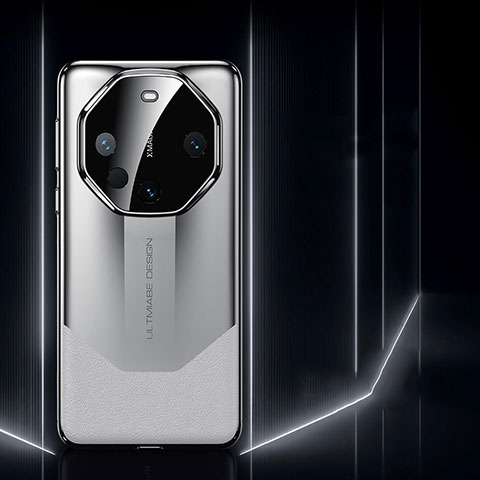 Handyhülle Hülle Luxus Leder Schutzhülle S06 für Huawei Mate 60 Pro Silber