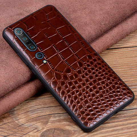 Handyhülle Hülle Luxus Leder Schutzhülle S06 für Xiaomi Mi 10 Pro Braun