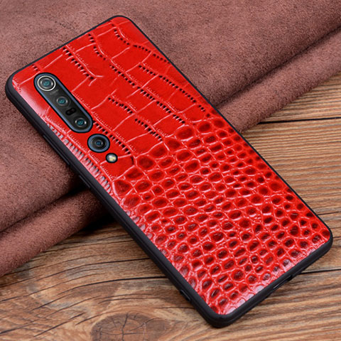 Handyhülle Hülle Luxus Leder Schutzhülle S06 für Xiaomi Mi 10 Pro Rot