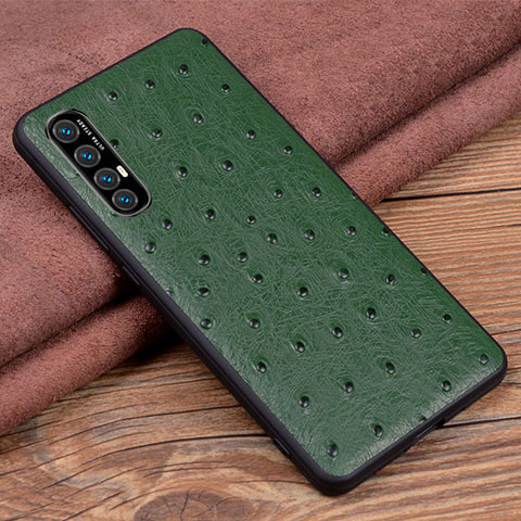 Handyhülle Hülle Luxus Leder Schutzhülle S07 für Oppo Reno3 Pro Grün