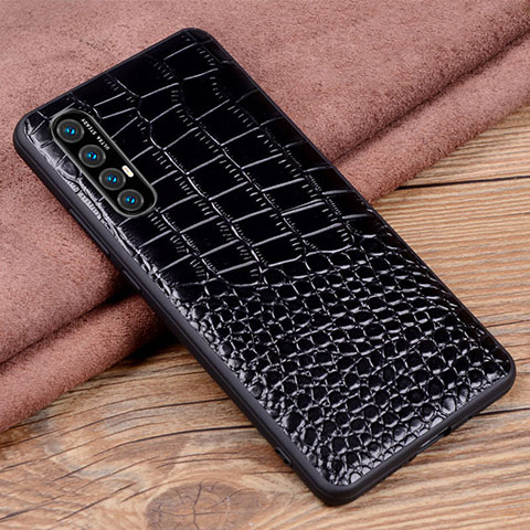 Handyhülle Hülle Luxus Leder Schutzhülle S08 für Oppo Reno3 Pro Schwarz