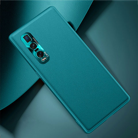 Handyhülle Hülle Luxus Leder Schutzhülle U01 für Oppo Find X2 Pro Cyan