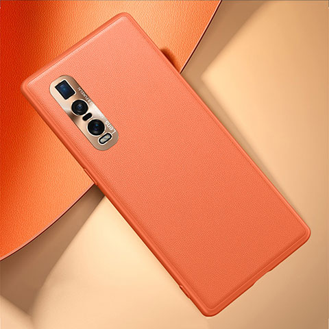 Handyhülle Hülle Luxus Leder Schutzhülle U01 für Oppo Find X2 Pro Orange