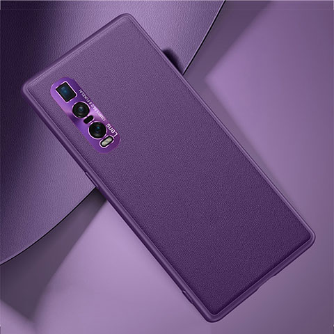 Handyhülle Hülle Luxus Leder Schutzhülle U01 für Oppo Find X2 Pro Violett