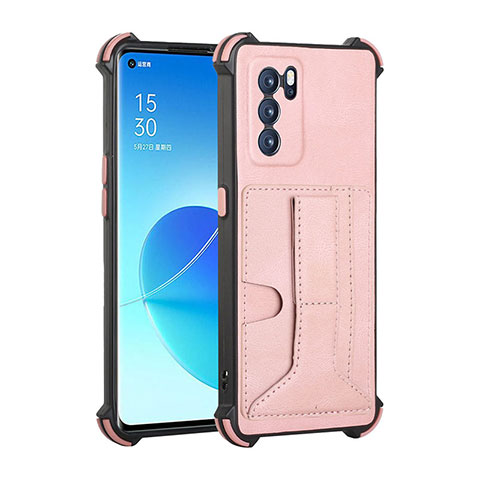 Handyhülle Hülle Luxus Leder Schutzhülle Y01B für Oppo Reno6 Pro 5G India Rosegold