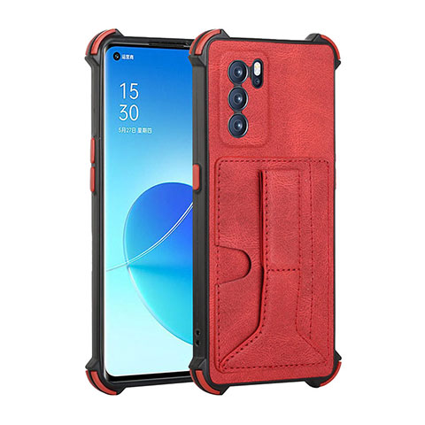 Handyhülle Hülle Luxus Leder Schutzhülle Y01B für Oppo Reno6 Pro 5G India Rot