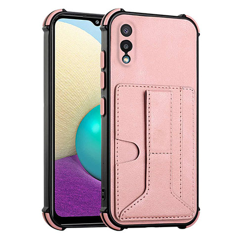 Handyhülle Hülle Luxus Leder Schutzhülle Y01B für Samsung Galaxy A02 Rosegold