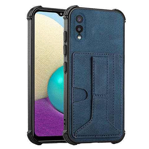 Handyhülle Hülle Luxus Leder Schutzhülle Y01B für Samsung Galaxy M02 Blau